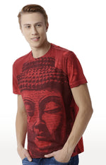 Huetrap Red Mens Short Sleeve Graphic Printed Tshirt-HT16MKGRARED00372