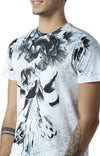 Huetrap White Mens Short Sleeve Graphic Printed Tshirt-HT15MKGRAWHT00110