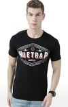 Huetrap Black Mens Short Sleeve Graphic Printed Tshirt-HT17MKGRABLK01094