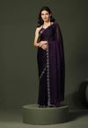 Avanshee Women's Latest Solid Satin Saree With Unstiched Blouse-AVN-1703-PURPLE