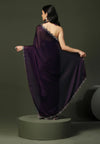 Avanshee Women's Latest Solid Satin Saree With Unstiched Blouse-AVN-1703-PURPLE