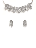 Silver-Plated Choker Necklace Jewellery Set