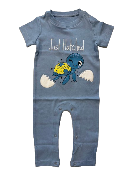Just Hatched Romper with Baby Turtle Illustration