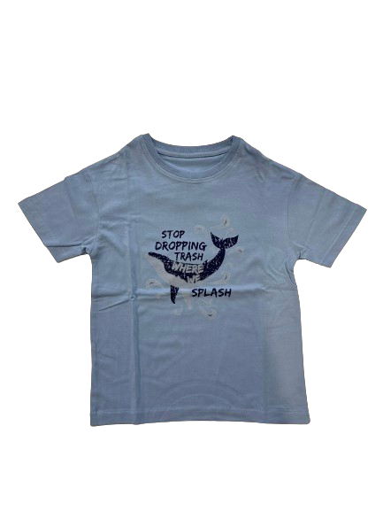 Eco-Friendly Tee with "Stop Dropping Trash Where We Splash" Message