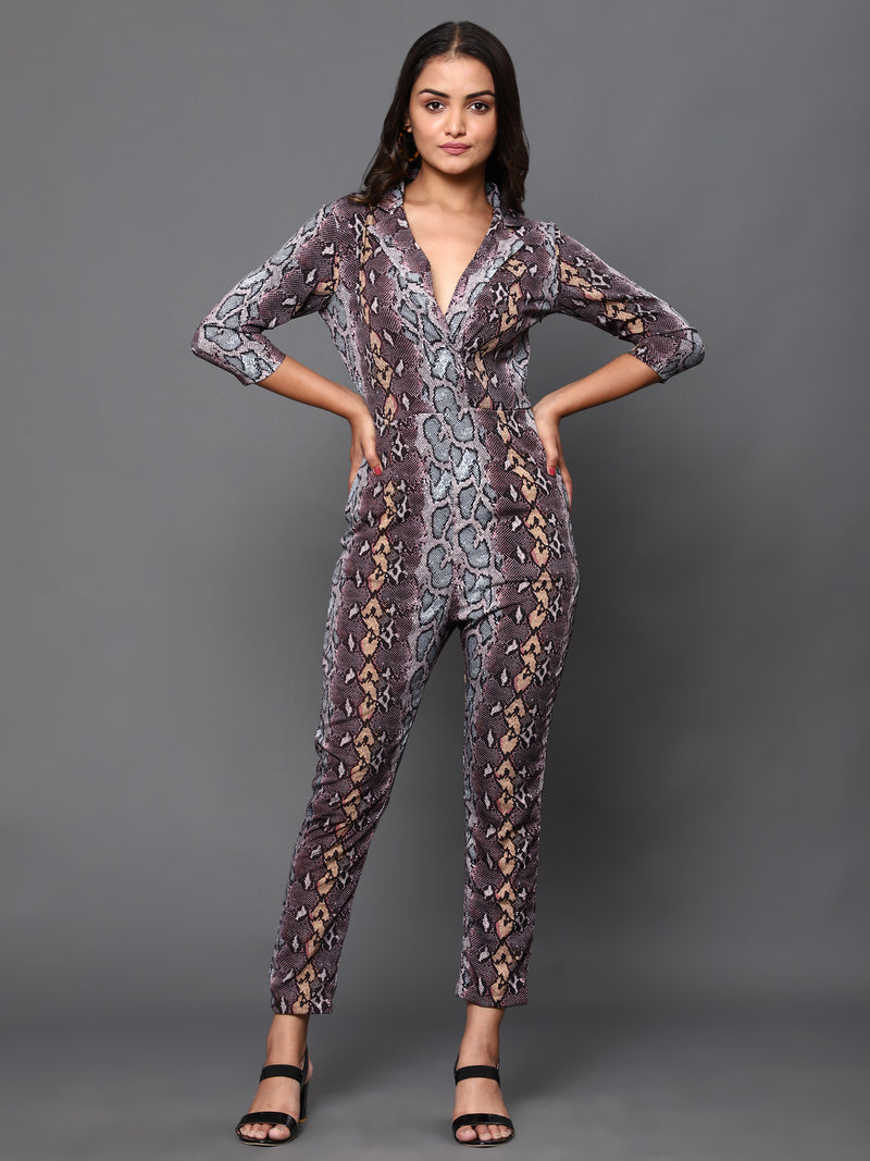 Wholesale Snake Print Jumpsuit Full Sleeves – Tradyl