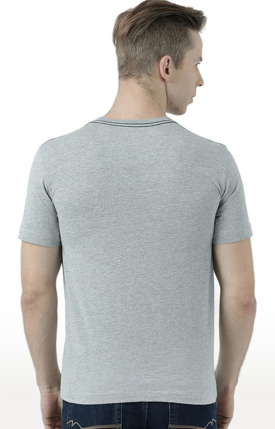 Huetrap Grey Mens Short Sleeve Graphic Printed Tshirt-HT17MKGRAGML01112