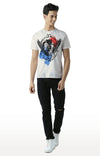 Huetrap White Mens Short Sleeve Graphic Printed Tshirt-HT15MKGRAOFW00144