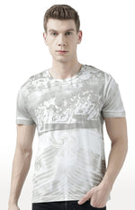 Huetrap White Mens Short Sleeve Graphic Printed Tshirt-HT17MKGRAOFW00602