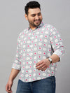 Men Printed Grey Smart Shirt-ISABELLE-3575-Grey