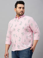 Men Printed Pink Smart Shirt-ISABELLE-3577-Pink