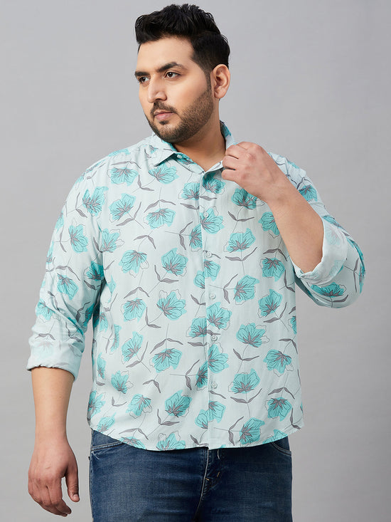 Men Printed Green Smart Shirt-ISABELLE-3578-Green