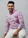 Men Printed Pink Smart Shirt-ISABELLE-3585-Pink