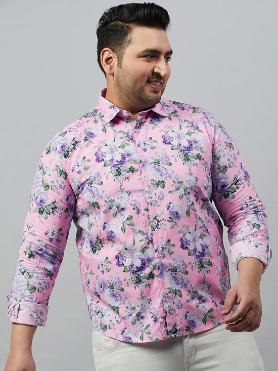 Men Printed Pink Smart Shirt-ISABELLE-3585-Pink