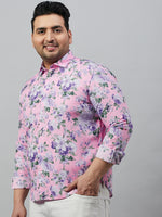 Men Printed Pink Smart Shirt-ISABELLE-3585-Pink