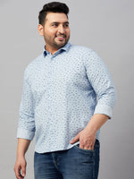 Men Printed Blue Smart Shirt-ISABELLE-3586-Blue