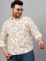 Men Printed Yellow Smart Shirt-ISABELLE-3588-Yellow