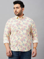 Men Printed Yellow Smart Shirt-ISABELLE-3588-Yellow