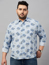 Men Printed Blue Smart Shirt-ISABELLE-3589-Blue