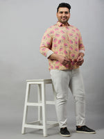 Men Printed Beige Smart Shirt-ISABELLE-3590-Beige