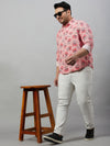 Men Printed Peach Smart Shirt-ISABELLE-3591-Peach