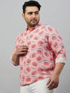 Men Printed Peach Smart Shirt-ISABELLE-3591-Peach