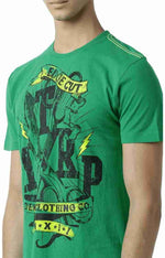 Huetrap Green Mens Short Sleeve Graphic Printed Tshirt-HT13MKGRAGRE00380