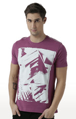 Huetrap Maroon Mens Short Sleeve Graphic Printed Tshirt-HT17MKGRAPLU00528