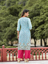 Sky Blue Ethnic Motif Printed Viscose Kurta Pant And Dupatta Set With Sequins Work And Beads Work-J4702SKYBLUE