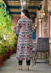 Multi Color Ikat Printed Liva Rayon Kurta With Button Closure-J4812MULTI