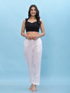 Juniper Women White Solid Cotton Pants with Partially Elasticated Waistband and Two Side Pockets-J4947OT9WHITE