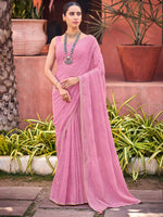 Saree Mall Women's Georgette Mauve Embellished Celebrity Saree With Blouse Piece-JALEBI81305