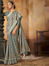 Saree Mall Women's Dola  Grey Printed Designer Saree With Blouse Piece-JANNAT3005