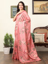 Saree Mall Women's  Blend Peach Printed Designer Saree With Blouse Piece-JANY1007