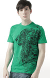 Huetrap Green Mens Short Sleeve Graphic Printed Tshirt-HT17MKGRAGRE00532