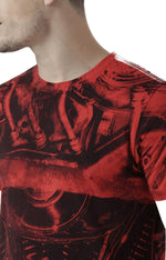 Huetrap Red Mens Short Sleeve Graphic Printed Tshirt-HT17MKGRARED01067