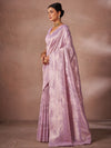 Saree Mall Women's Cotton Lavendar Woven Design Designer Saree With Blouse Piece-JENNA96901