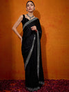 Saree Mall Women's Satin  Black Embellished Designer Saree With Blouse Piece-JIOCUTWK1005