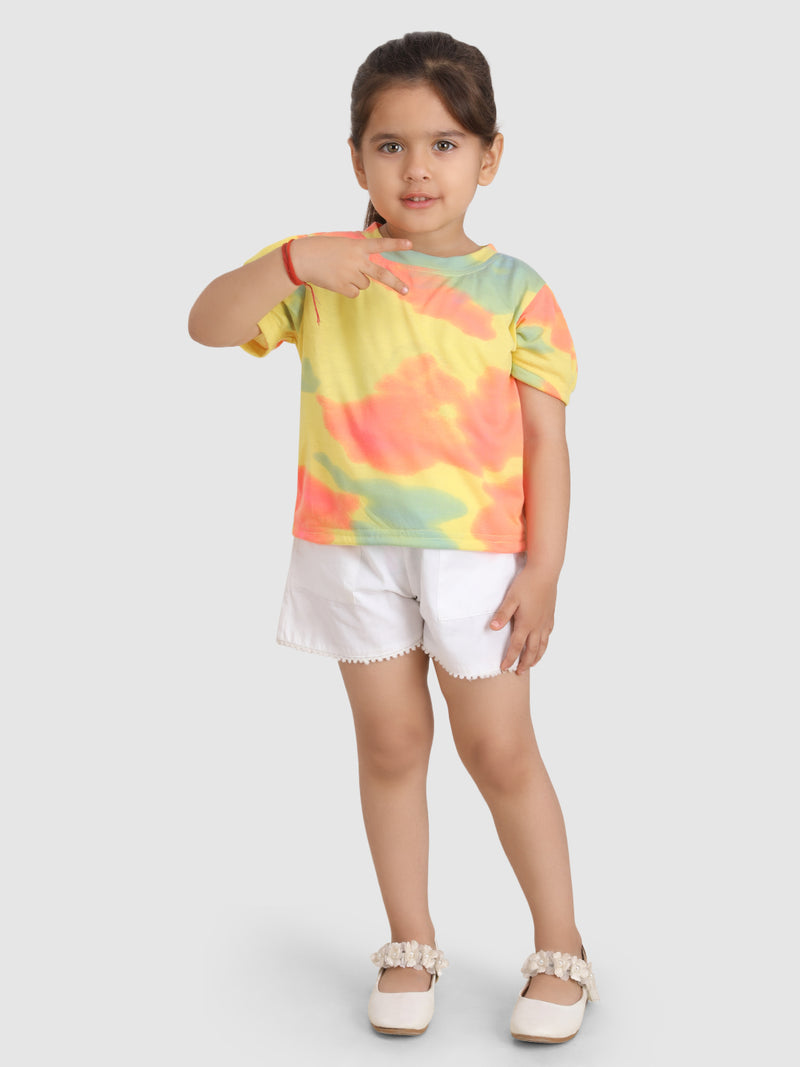 Jelly Jones T-Shirt With Gather Sleeve  -Yellow