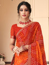 Saree Mall Women's Chiffon Orange Embellished Designer Saree With Blouse Piece-JLPARI25901A