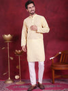 Chikankari Embroidered Kurta with Pyjama.-JOKP-5017Yellow