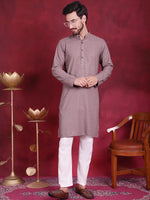 Sequins Chikankari Kurta with Pyjama.-JOKP-5018Grey