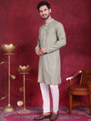 Sequins Chikankari Kurta with Pyjama.-JOKP-5018Pista