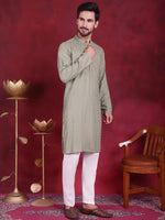 Sequins Chikankari Kurta with Pyjama.-JOKP-5018Pista