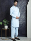 Men's Solid Pathani Kurta with Salwar-JOKP-696Sky