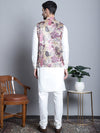 Men's Digital Print and Zari Work Nehru Jacket With Kurta Pyjama Set-JOKPWC-592W-4086Purple