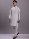 Men's Peach Woven Design Nehru Jacket With Solid Kurta Pyjama.-JOKPWC-636W-4081Peach