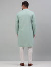 Men's Green Chikankari Embroidered and Sequence Kurta with Pyjama.-JOKP-P-5000Green