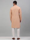 Men's Peach Chikankari Embroidered and Sequence Kurta with Pyjama.-JOKP-P-5000Peach