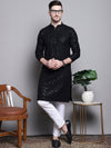 Sequin Embroidered Pure Cotton Kurta with Pyjamas-JOKP-P-5006Black