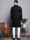 Sequin Embroidered Pure Cotton Kurta with Pyjamas-JOKP-P-5006Black